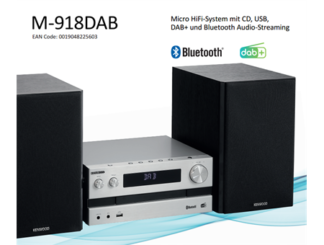 M918DAB-S (Kenwood) - DAB+ Radio / CD-Player / Bluetooth / USB