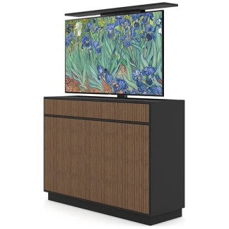 AV-TV Möbel inkl. Liftsystem / Integriertes Funkfernbediensystem, bis 55" - Versch. Farben/Varianten - Schwarz/Braun Variante Geschlossen
