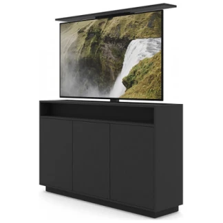 AV-TV Möbel inkl. Liftsystem / Integriertes Funkfernbediensystem, bis 55" - Versch. Farben/Varianten - Schwarz Variante Offen