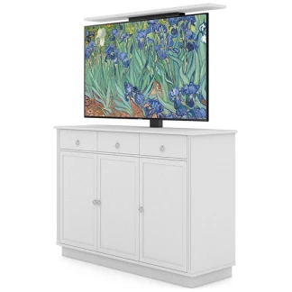 AV-TV Möbel inkl. Liftsystem / Integriertes Funkfernbediensystem, bis 55" - Versch. Farben/Varianten - Weiss Variante Geschlossen