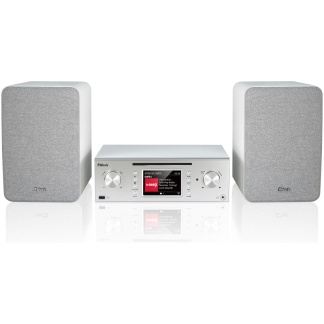 MHF-50 (Block) - Kompaktanlage DAB+/Internetradio/BT/CD mit Regal LS - Weiss