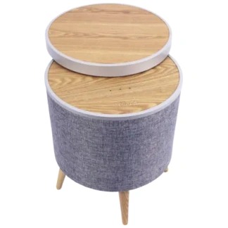 Helsinki (Audio Block) - Lounge-Tisch mit Ambientbeleuchtung + Bluetooth Lautsprecher - Eiche